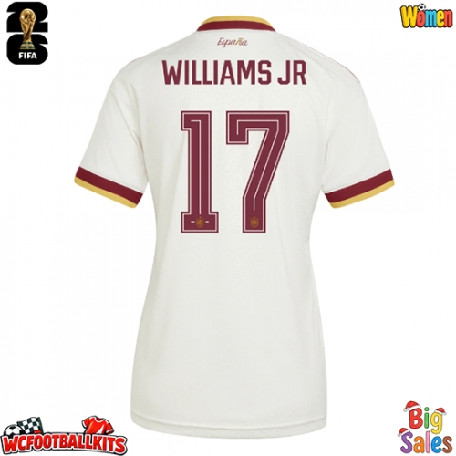 Spain Nico Williams #17 Replica Away Stadium Shirt for Women World Cup 2026 Short Sleeve